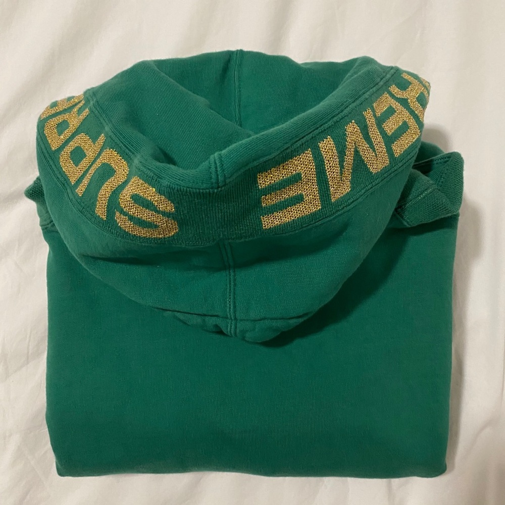 Supreme Metallic Rib Hooded Sweatshirt Light Pine